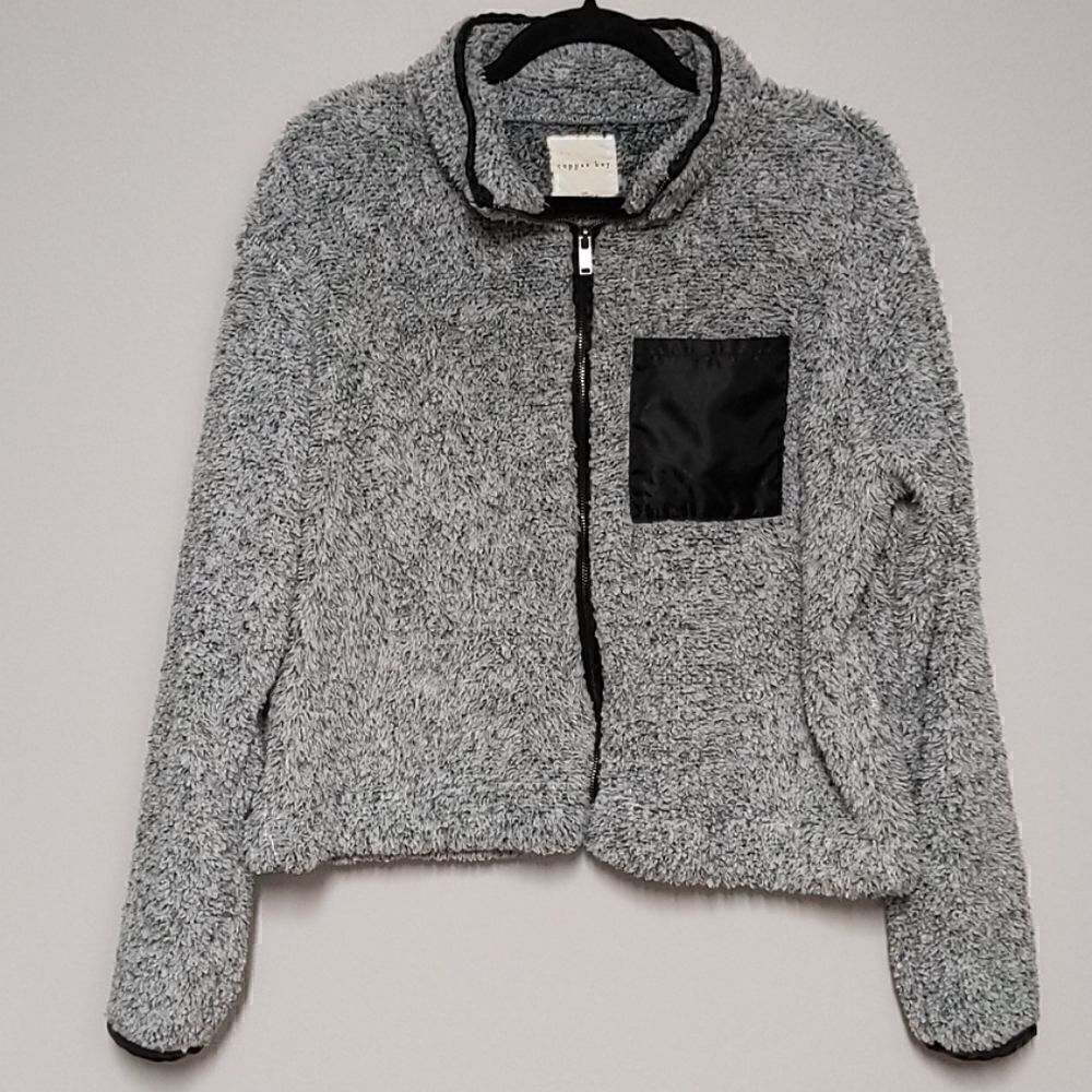 copper key Sherpa zip up